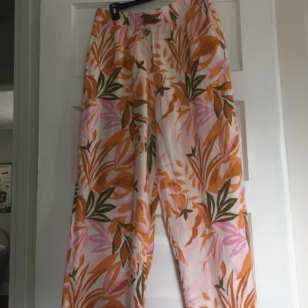 💯 linen wide leg pant